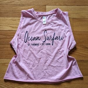 Light pink ocean safari cropped tank top